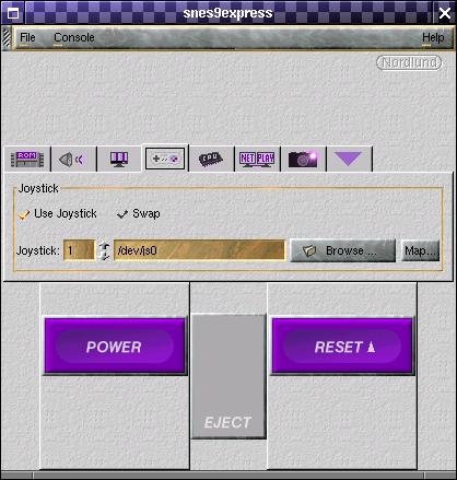 The main interface, SNES+GNOME appearance