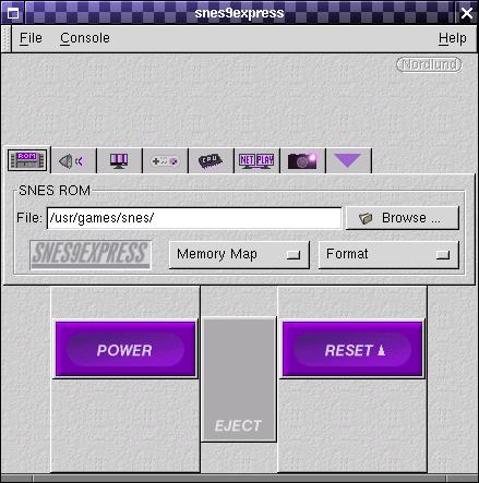 The main interface, SNES appearance