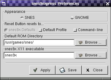 snes9express Preferences